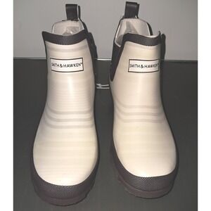 Rain Boots, Smith & Hawkins, Ivory & Black, Size 8